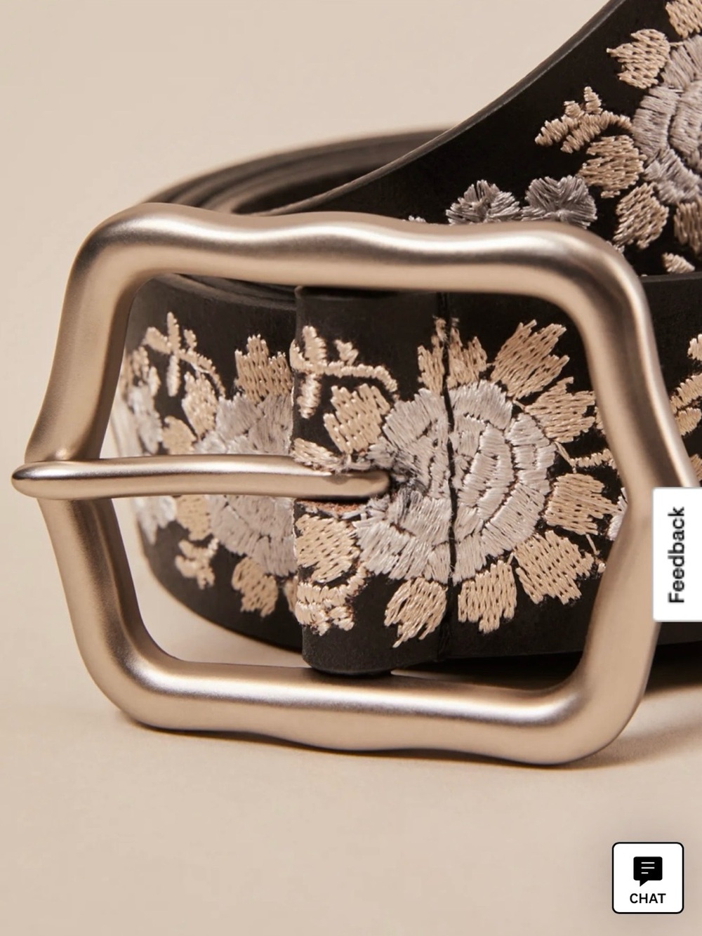 Lucky Brand Bloom Floral Embroidered Women's Belt with Silver Buckle - Picture 7 of 7
